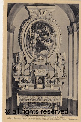 Chiesa di San Vito - Altare Immacolata Concezione Cappella Gentilizia dei Conti Piossasco